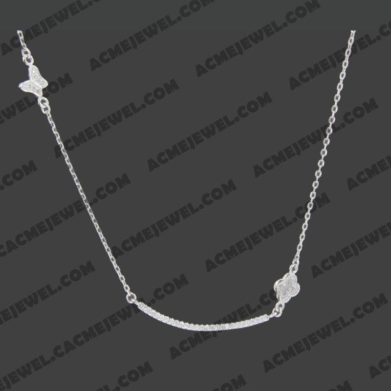 Necklace 925 Sterling Silver  Rhodium 