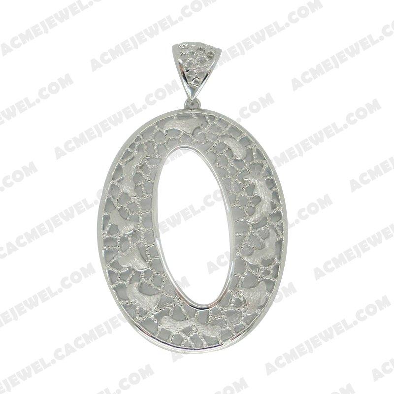 Pendants Brass shiny / sand 2-tone(rhodium plating/rhodium plating(sand finishing))