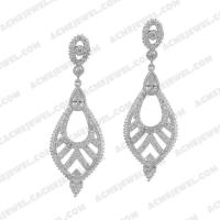   Earrings 925 sterling silver  White Rhodium 