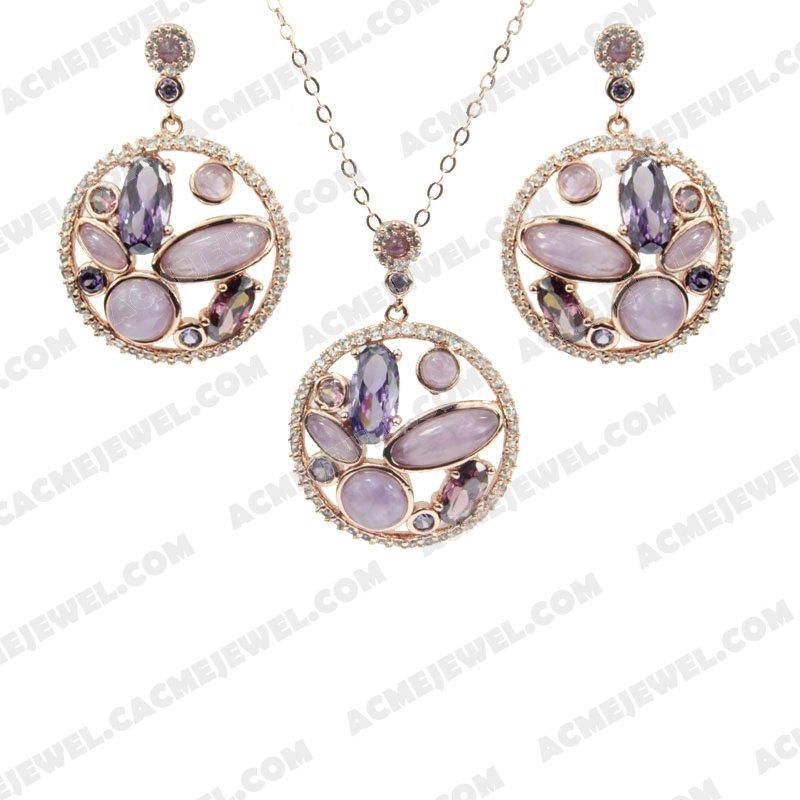 Jewellery Set 925 Sterling Silver  Rose gold