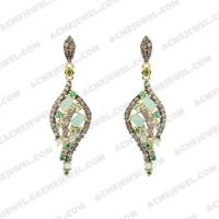   Earrings 925 Sterling Silver 2-tone Gold and black rhodium