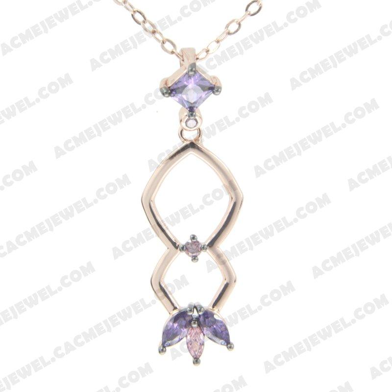 Pendants 925 sterling silver  2-tone Rose gold and black rhodium