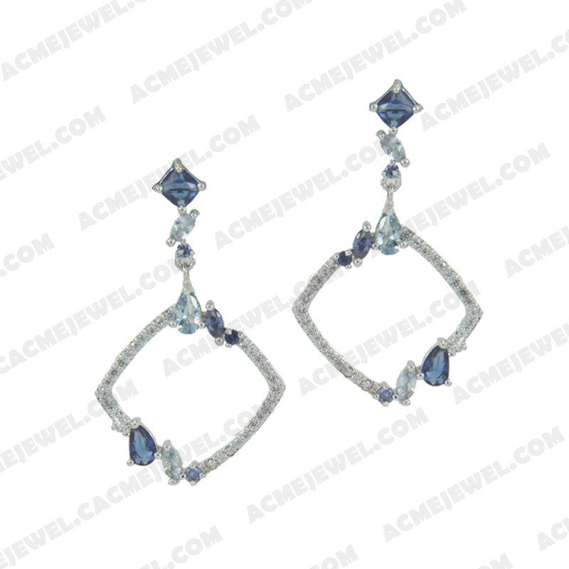 Earrings 925 Sterling Silver  Rhodium