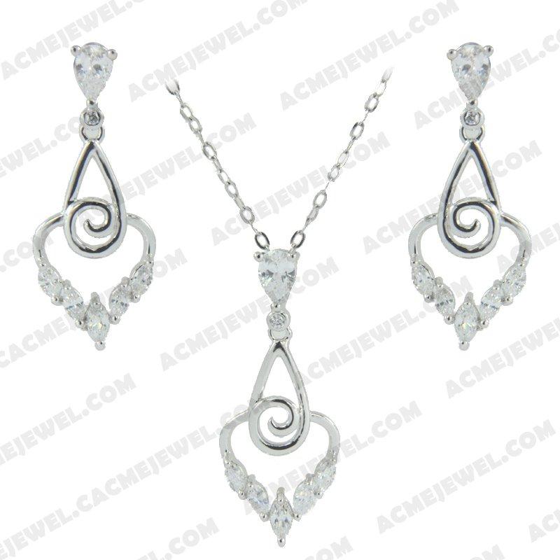 Jewellery Set 925 Sterling Silver  Rhodium