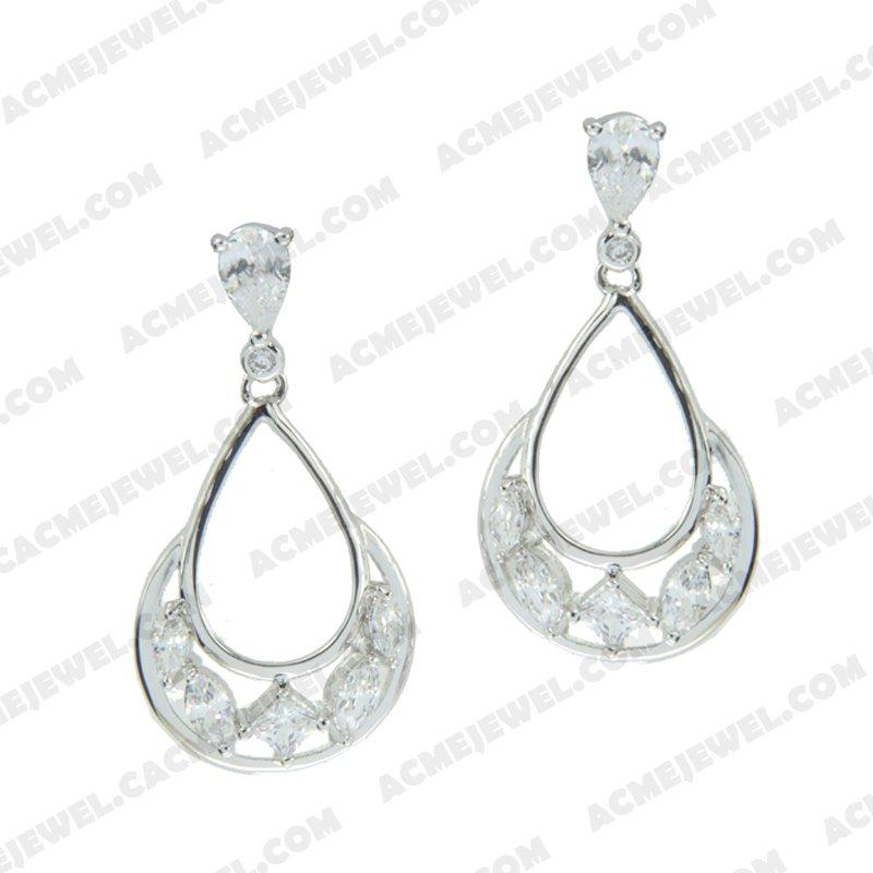 Earrings 925 Sterling Silver  Rhodium
