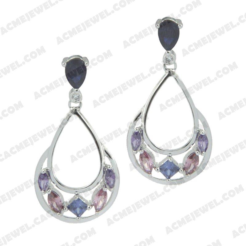 Earrings 925 Sterling Silver  Rhodium