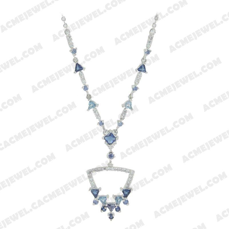 Necklace 925 sterling silver   Rhodium 