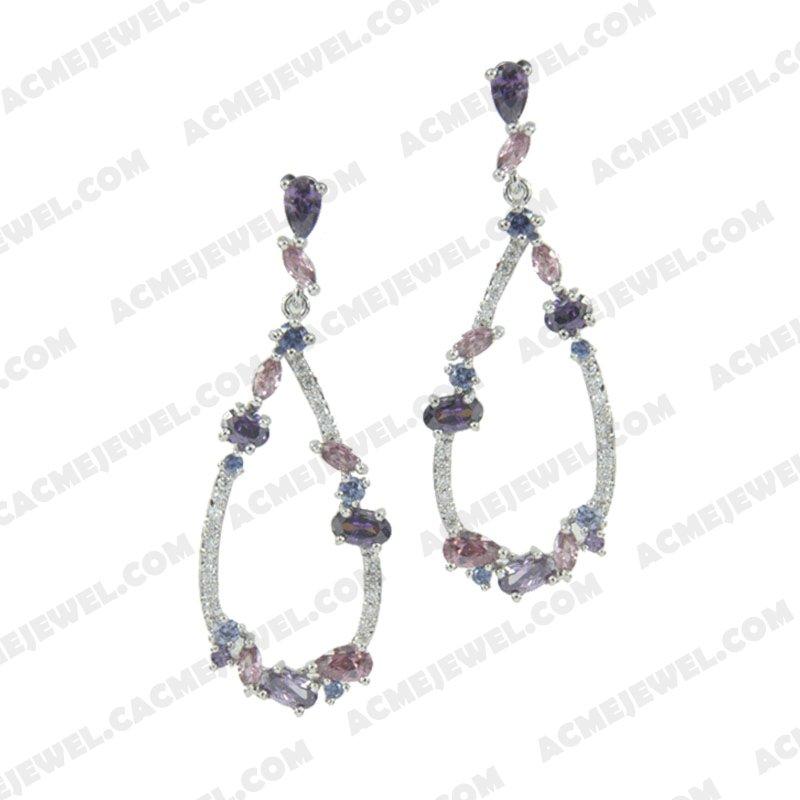 Earrings 925 sterling silver   Rhodium 
