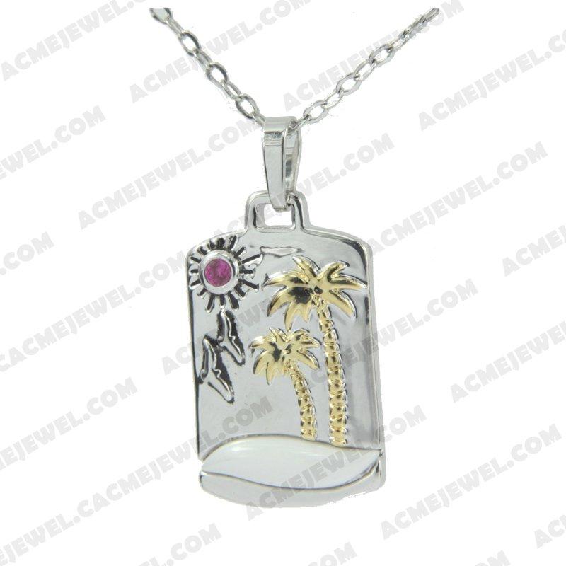 Pendants 925 sterling silver  3-tone Gold + Rhodium + Black smear