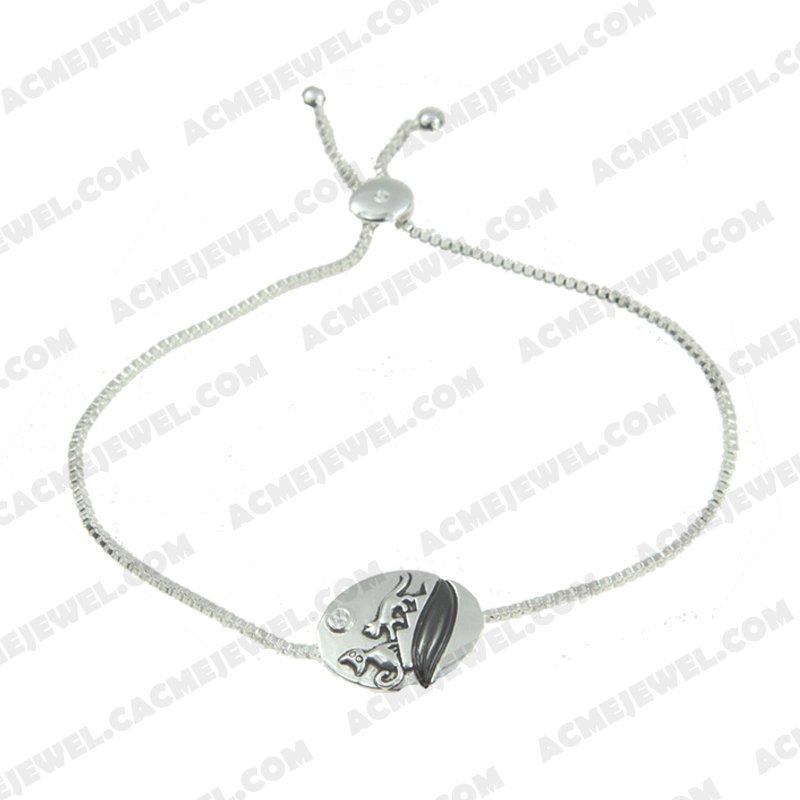 Bracelets & Bangles 925 sterling silver  2-tone Rhodium and black smear