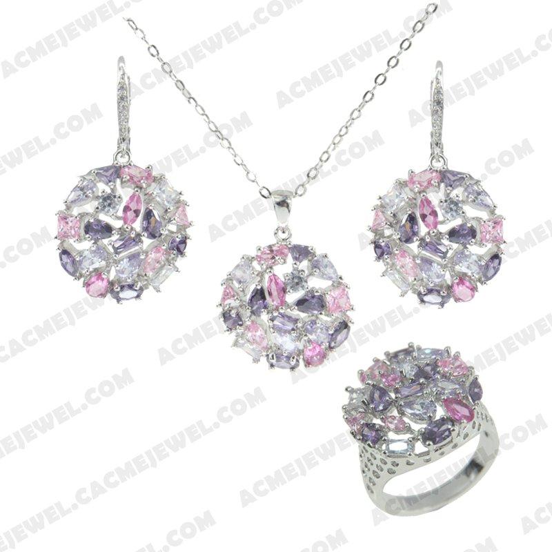 Jewellery Set 925 sterling silver   Rhodium 