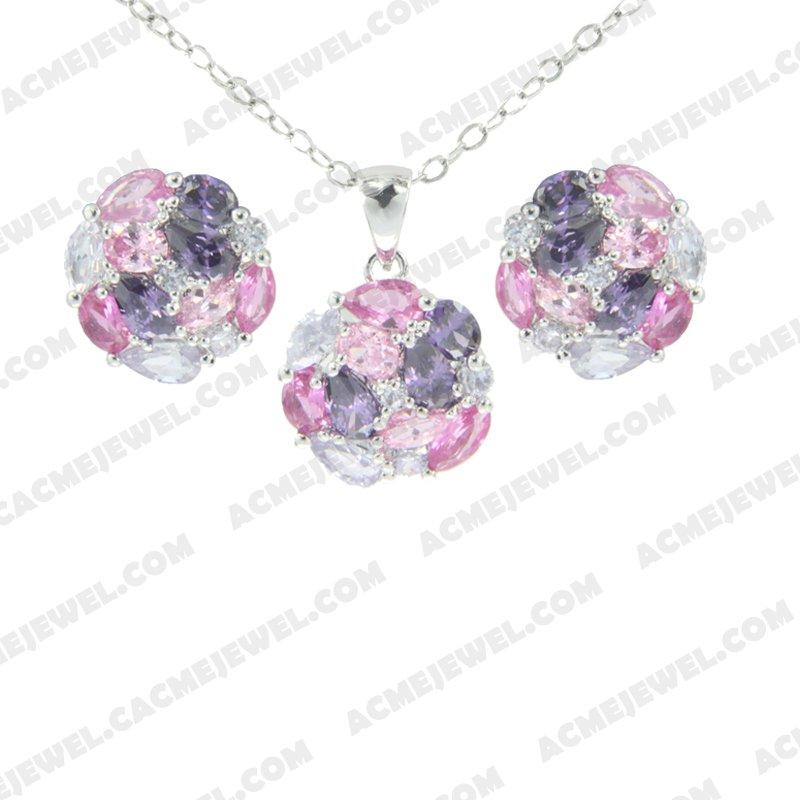 Jewellery Set 925 sterling silver   Rhodium 
